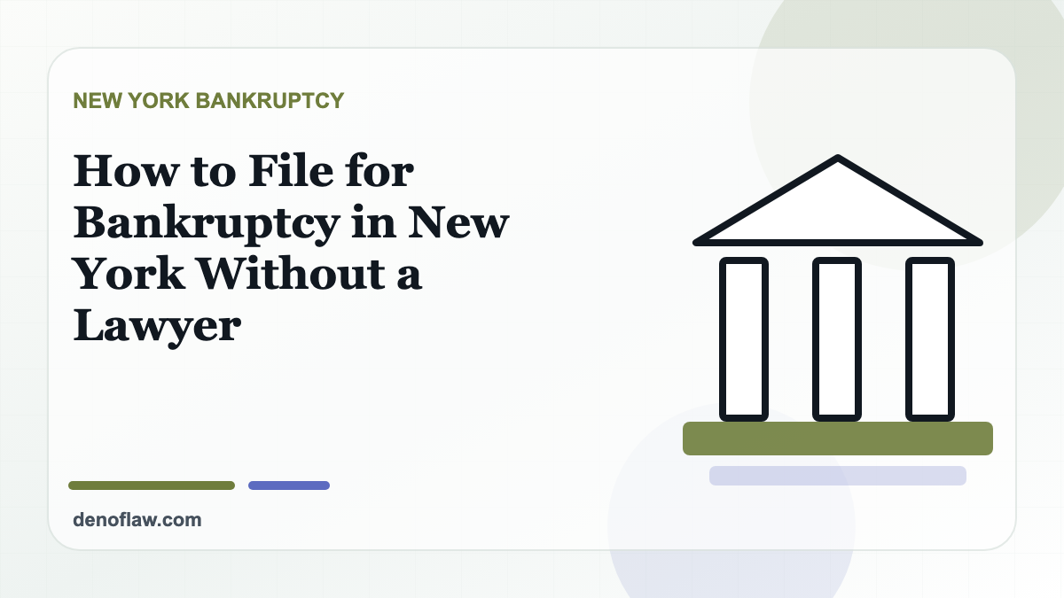Courthouse illustration for a New York bankruptcy filing guide.