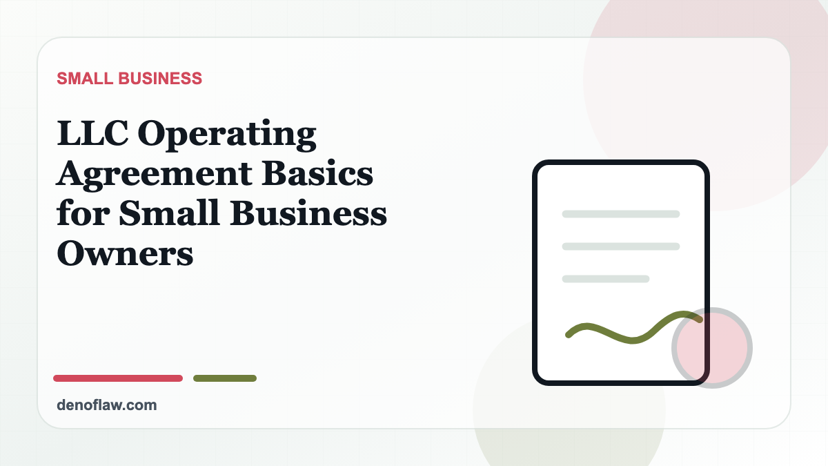 Signed business agreement illustration for an LLC operating agreement guide.
